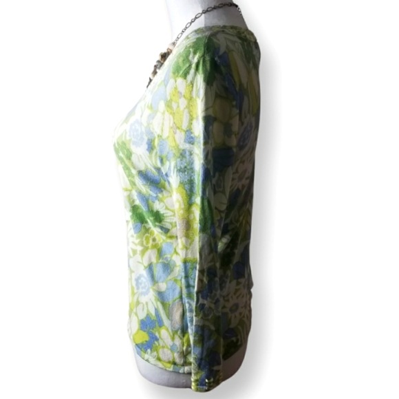 Sigrid Olsen Vintage Silk Blend Pastel Interwoven Top - Picture 2 of 6